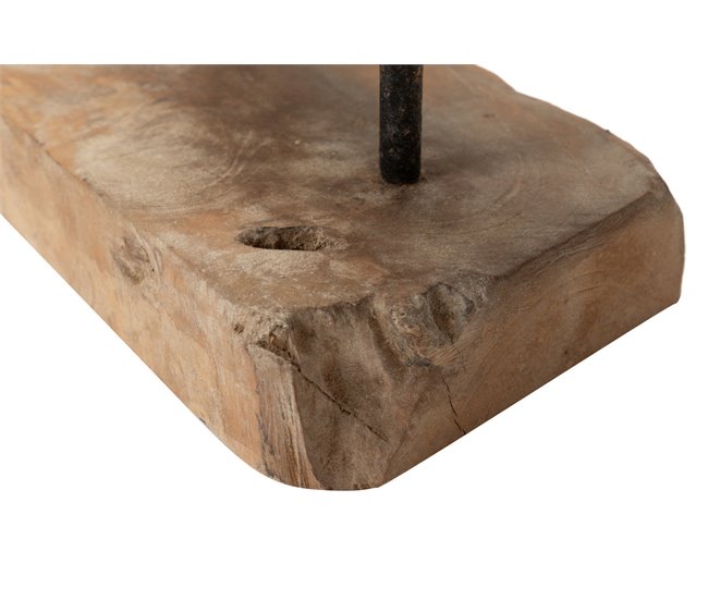 Conforama Figura Decorativa Hoja Madera Teka 35x14x85 Cm