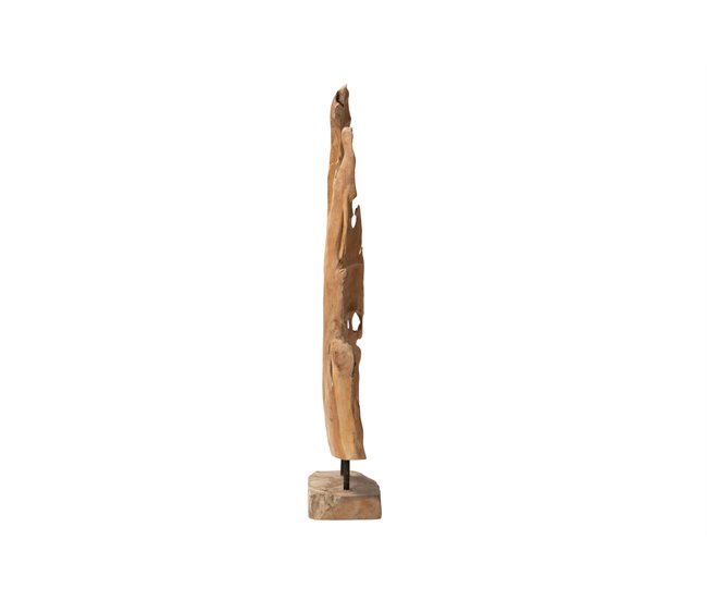 Conforama Figura Decorativa Hoja Madera Teka 35x14x85 Cm