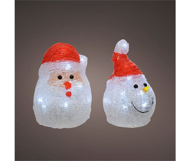 Conforama Figura Decorativa Lumineo 491239 LED Interior Santa Claus 10 5 X 10 5 X 15 Cm