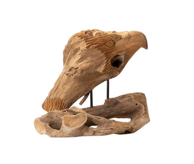 Conforama Figura Decorativa Madera Teca Aguila 40x25x30 Cm