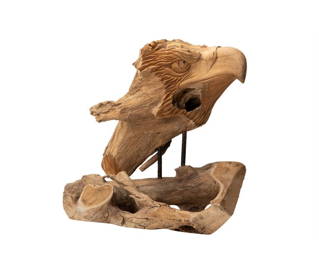 Conforama Figura Decorativa Madera Teca Aguila 40x25x30 Cm