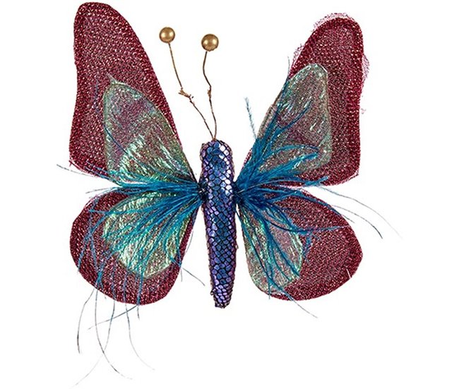 Conforama Figura Decorativa Mariposa Azul Rosa 14 X 3 X 18 Cm (8 Unidades)