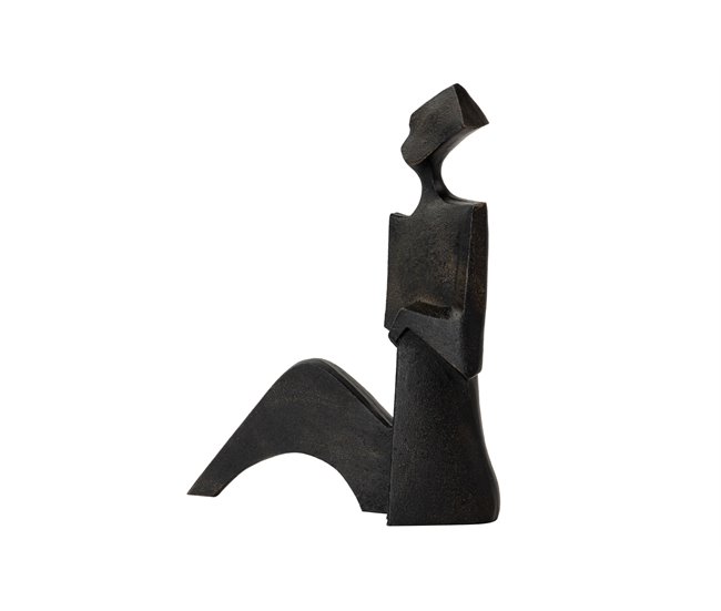 Conforama Figura Decorativa Mujer Metal Negra 22x8x28 Cm