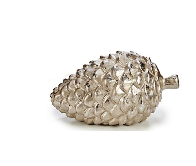 Conforama Figura Decorativa Piña De Pino Plateado Cerámica 9 X 10 X 16 Cm (18 Unidades)