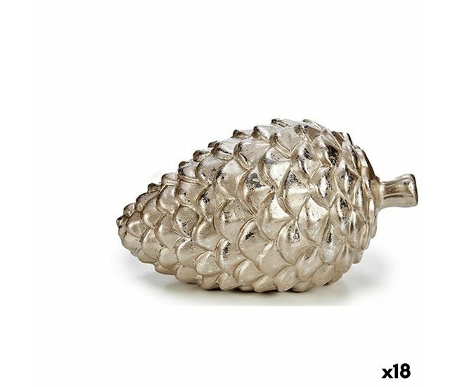 Conforama Figura Decorativa Piña de pino Plateado Cerámica 9 x 10 x 16 cm (18 Unidades)