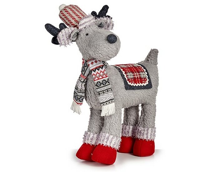 Conforama Figura Decorativa Reno De Navidad Rojo Gris 125 X 45 X 48 Cm (8 Unidades)