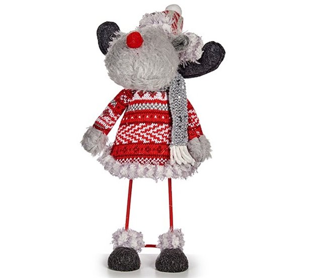Conforama Figura Decorativa Reno De Navidad Rojo Gris 13 X 33 5 X 20 Cm (8 Unidades)