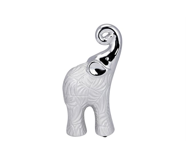 Conforama Figura Elefante Ceramica Plateada 13x7x25 Cm