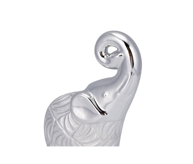 Conforama Figura Elefante Ceramica Plateada 13x7x25 Cm
