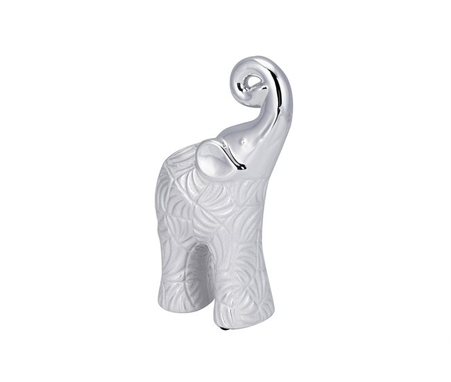 Conforama Figura Elefante Ceramica Plateada 13x7x25 Cm