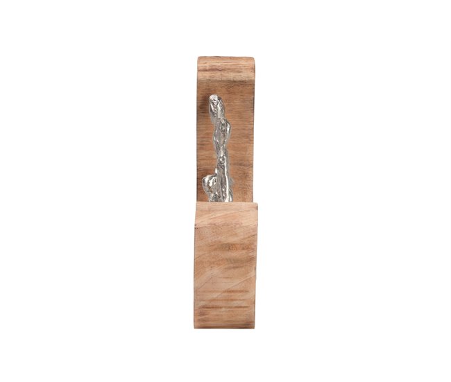 Conforama Figura Familia Aluminio Madera Mango 28x6x27 Cm