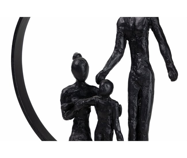 Conforama Figura Familia Metal Poliresina Madera 23x9x27 Cm