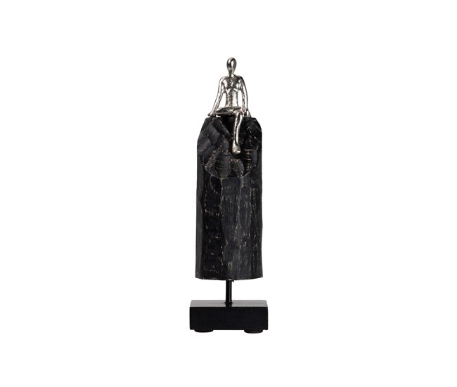 Conforama Figura Hombre Aluminio Metal Madera 10x10x36 Cm
