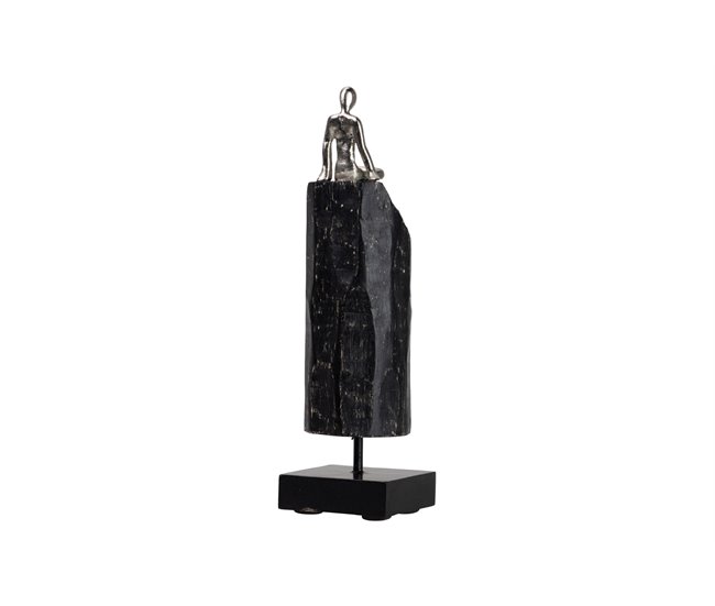 Conforama Figura Hombre Aluminio Metal Madera 10x10x36 Cm