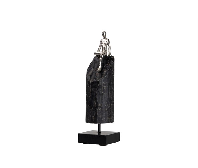 Conforama Figura Hombre Aluminio Metal Madera 10x10x36 Cm