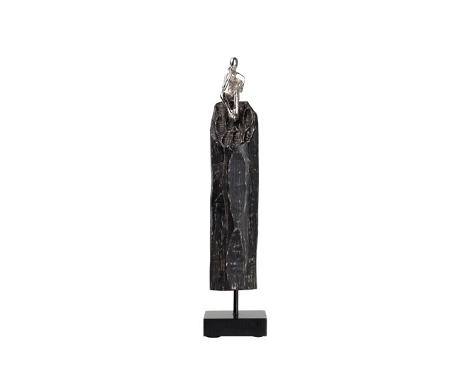 Conforama Figura Hombre Aluminio Metal Madera 10x10x47 Cm
