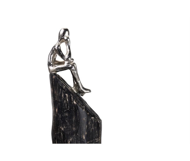 Conforama Figura Hombre Aluminio Metal Madera 10x10x47 Cm