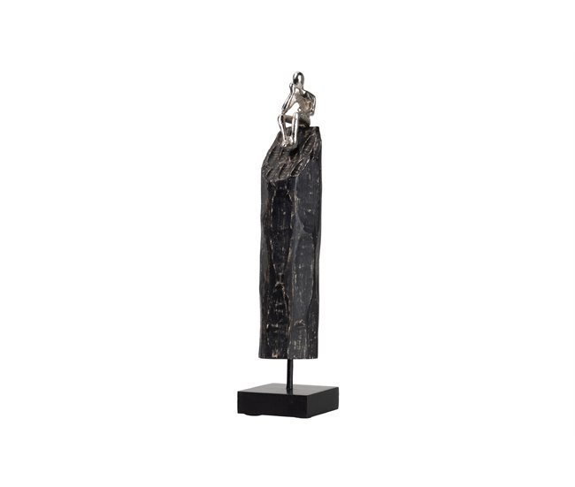 Conforama Figura Hombre Aluminio Metal Madera 10x10x47 Cm