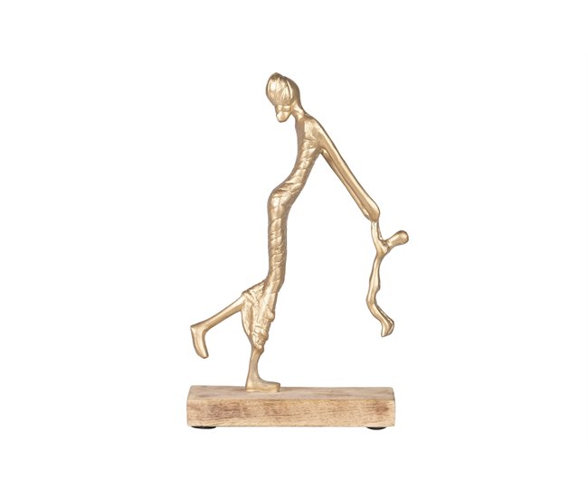 Conforama Figura Madre E Hijo Aluminio Mdf 19x8x33 Cm