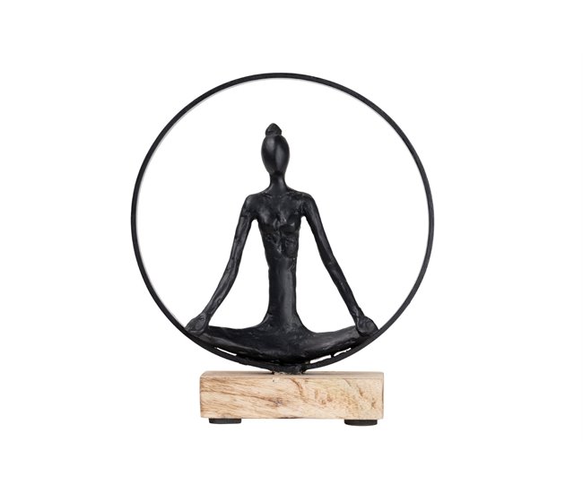 Conforama Figura Metal Poliresina Madera 24x8x27 Cm