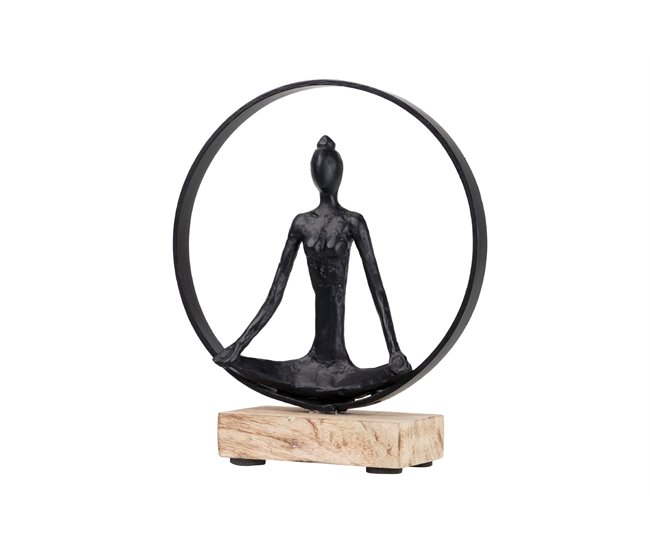 Conforama Figura Metal Poliresina Madera 24x8x27 Cm