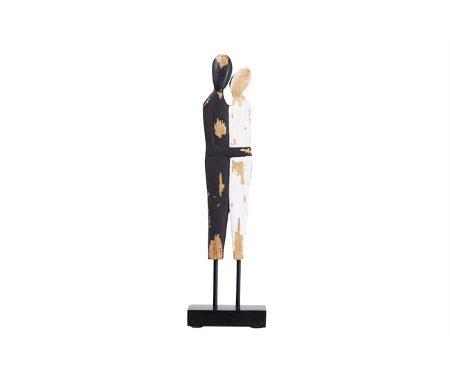 Conforama Figura Pareja Metal Madera Mango 14x9x49 Cm