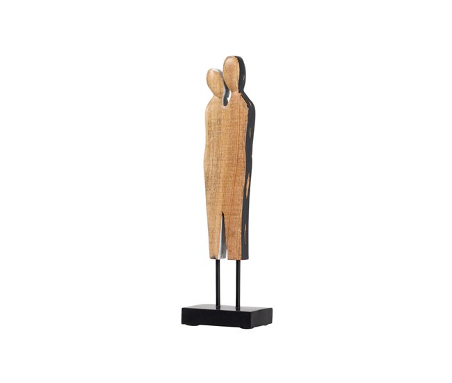 Conforama Figura Pareja Metal Madera Mango 14x9x49 Cm