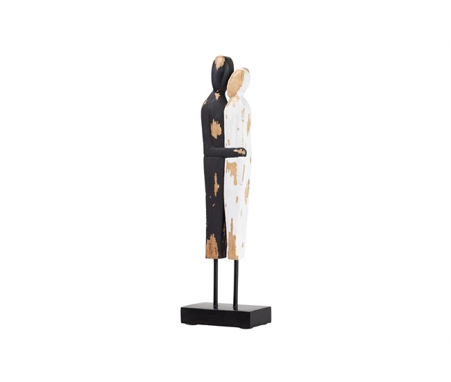 Conforama Figura Pareja Metal Madera Mango 14x9x49 Cm