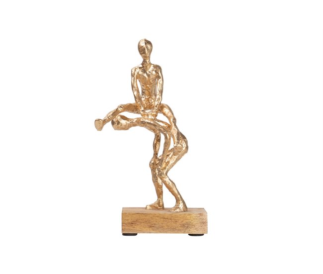 Conforama Figura Pareja Poliresina Madera Mango 19x13x32 Cm