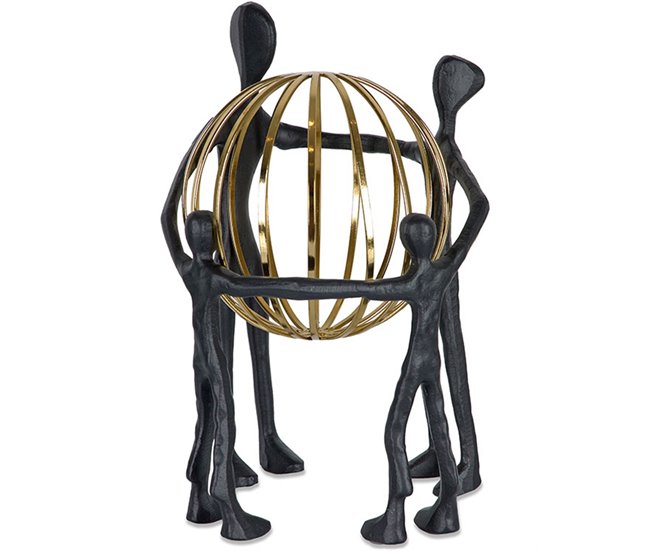 Conforama Figura Presume De Casa Hearth19*30*21negro/doradometal/marmol