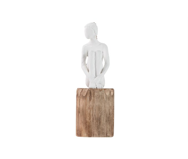 Conforama Figura Señora Poliresina Madera Mango 10x11x29 Cm