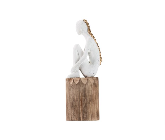 Conforama Figura Señora Poliresina Madera Mango 10x11x29 Cm