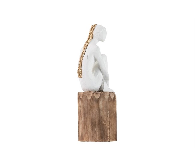 Conforama Figura Señora Poliresina Madera Mango 10x11x29 Cm