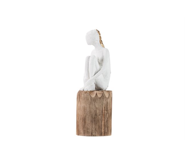 Conforama Figura Señora Poliresina Madera Mango 10x11x29 Cm