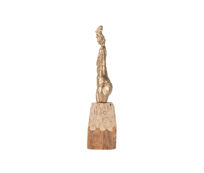 Conforama Figura Señora Poliresina Madera Mango 11x11x41 Cm