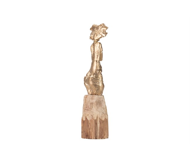 Conforama Figura Señora Poliresina Madera Mango 11x11x41 Cm