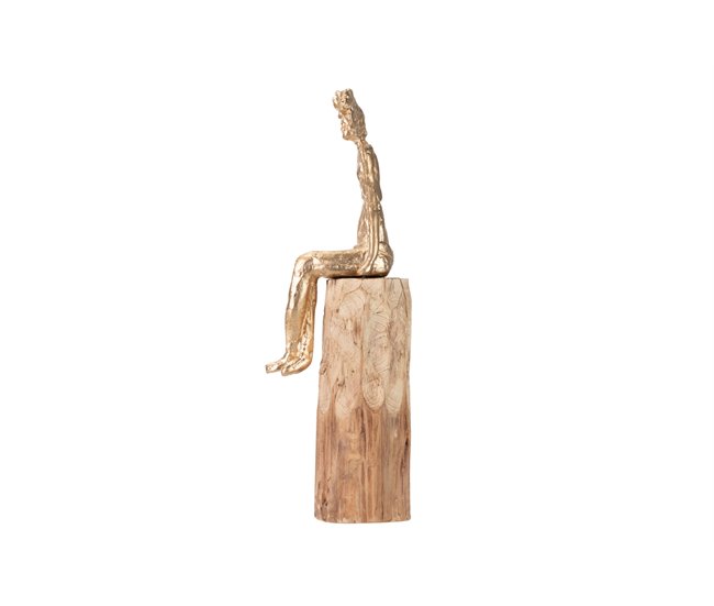 Conforama Figura Señora Poliresina Madera Mango 11x15x46 Cm