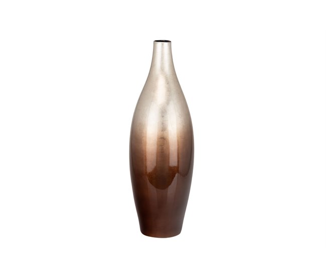 Conforama Florero Ceram. Lacada Plata Marron 19 5x19 5x59 Cm