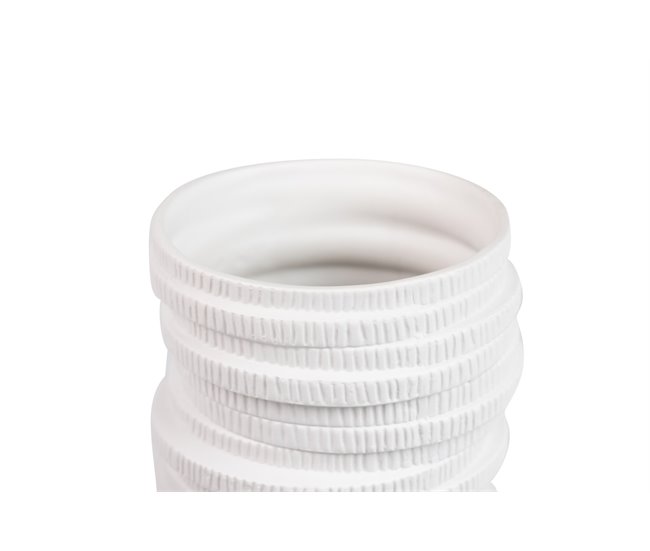 Conforama Florero Ceramica Blanco Skopelos 15x15x39 Cm