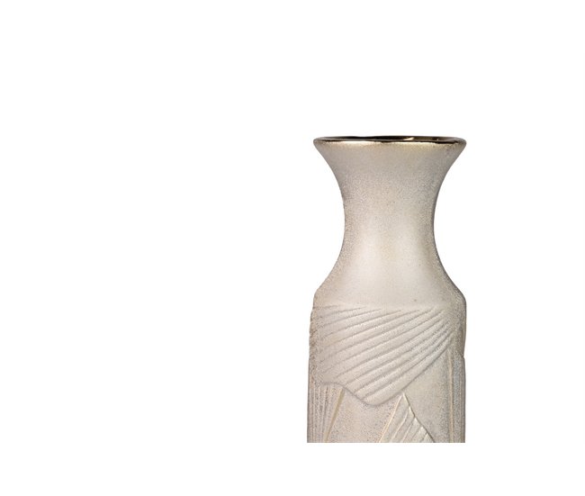 Conforama Florero Ceramica Geometrico Champagne 11x11x30 Cm