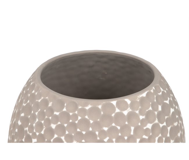 Conforama Florero Ceramica Gris Blanco 21x21x29 5 Cm