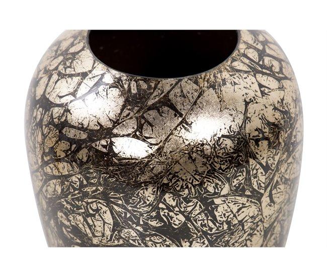 Conforama Florero Ceramica Lacada Dorado Negro 25x25x45 Cm
