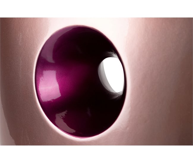 Conforama Florero Ceramica Lacada Rosa Morado 32x13x45 Cm