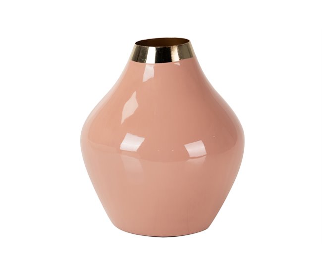 Conforama Florero Metal Dorado Frambuesa 16x16x19 Cm