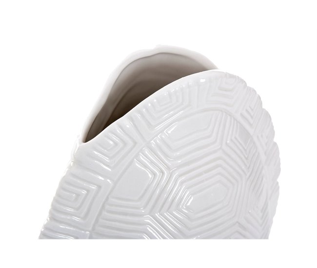 Conforama Florero Tortuga Porcelana Blanco 17x11x21 Cm