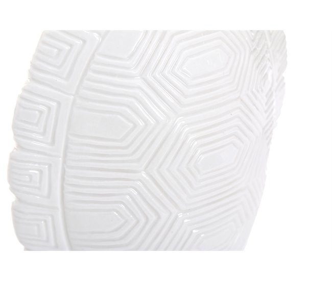 Conforama Florero Tortuga Porcelana Blanco 17x11x21 Cm