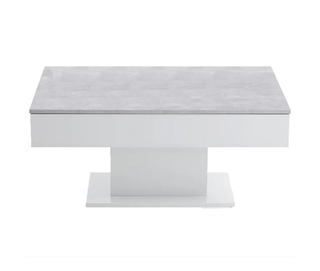 Conforama FMD Mesa de centro gris hormigón y blanco