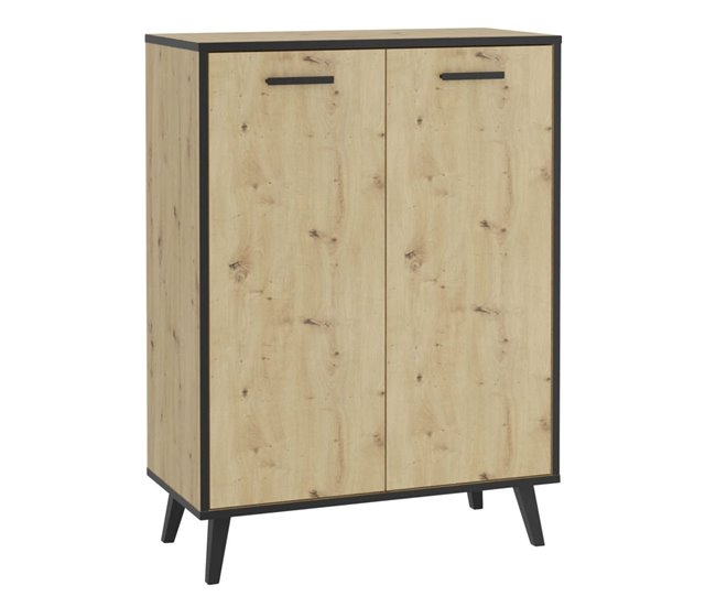 Conforama FMD Mueble zapatero 5 compartimentos roble artesanal 68 5x33x93 5 cm