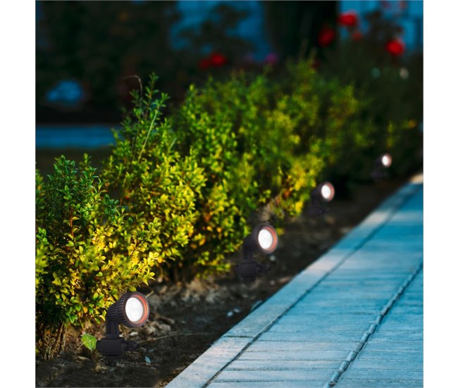 Conforama Forlight Tidian (4 Unidades) Foco Proyector Exterior Para Jardín Con IP65. Proyector Con Pincho Para Césped