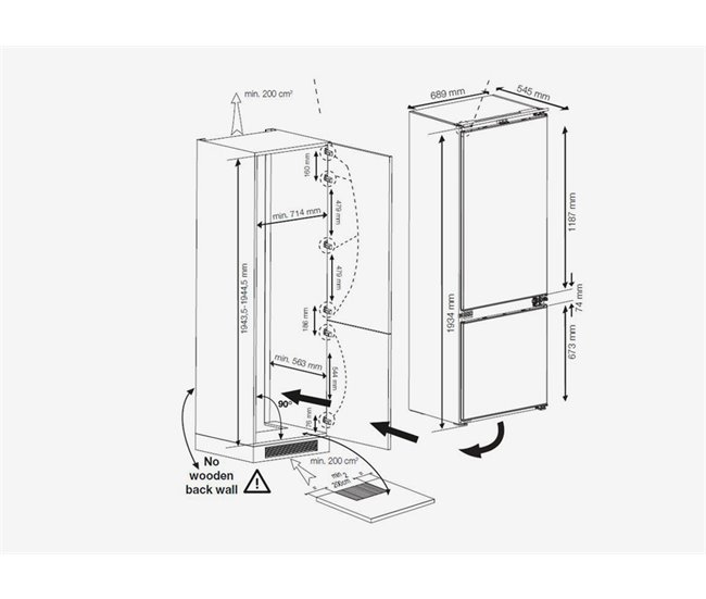 Conforama Frigorífico Integrable Combi BEKO BCNE400E40SN